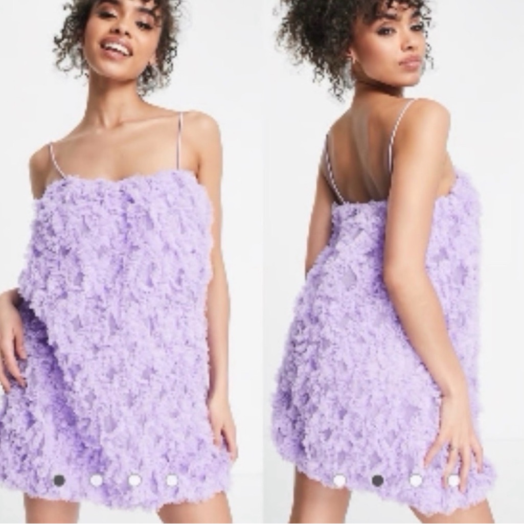 Asos Lavender Textured Mini Dress